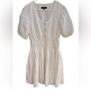 Lulus White Eyelet Button-Front Dress